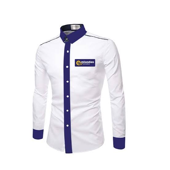 Royal Blue Linen Shirt - Cutaway Collar